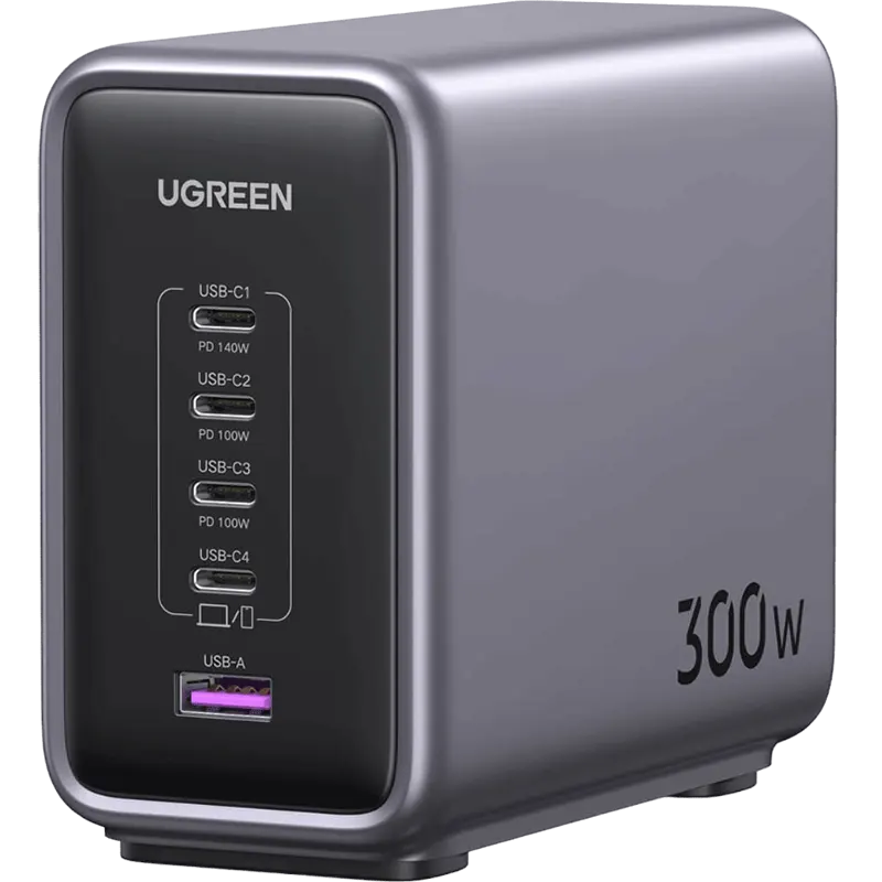 UGREEN CD333 300W with 4USB C & 1 USB A GaN Fast Charger UK Mascom International.webp